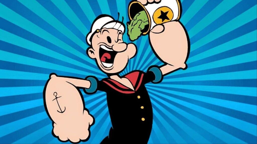 Popeye the Sailor Man, as he appeared in his 1930s heyday.