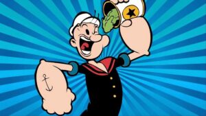 Popeye the Sailor Man, as he appeared in his 1930s heyday.