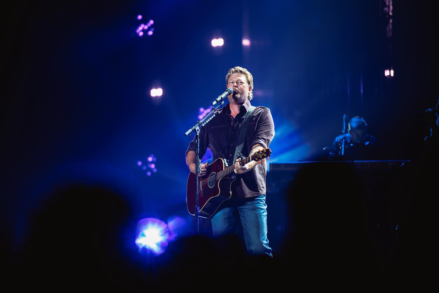 Blake posted a video montage that showed him performing during a recent concert