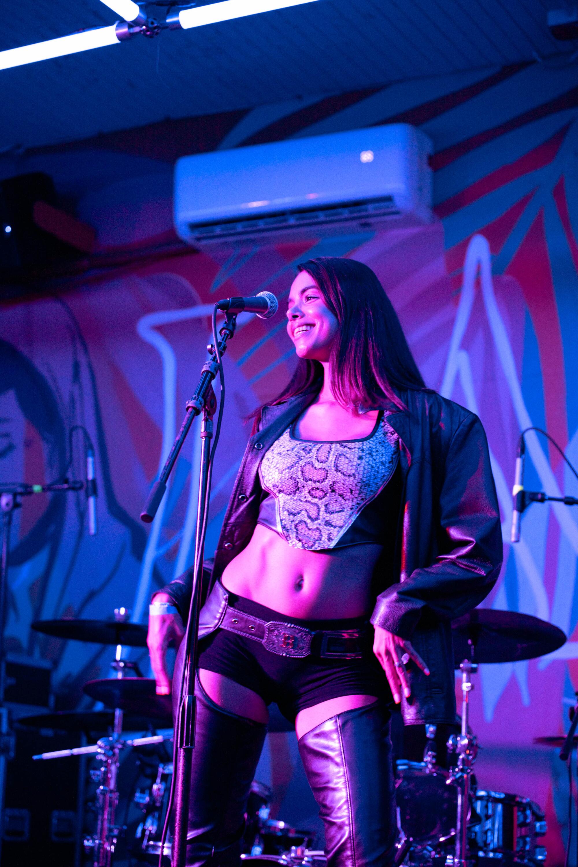 Bodine onstage in what was her fourth live performance ever at the De Los showcase at SXSW on March 15.