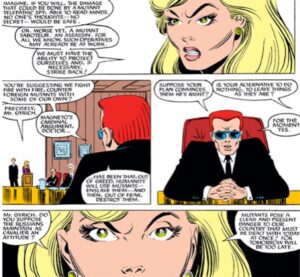 Valerine Cooper's first appearance in Uncanny X-Men #176 in 1983, art by John Romita Jr, as part of explaining who is Valerie Cooper in X-Men '97 and what's Valerie Cooper's comic book history