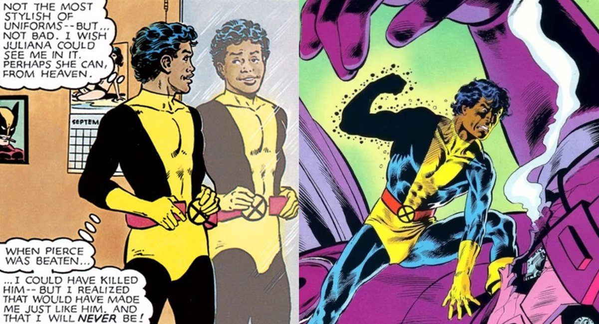 Sunspot in his early New Mutants days from '80s Marvel Comics.