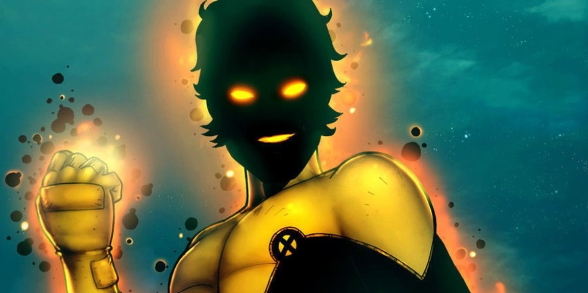 The X-Men member Sunspot, powered up with solar energy.