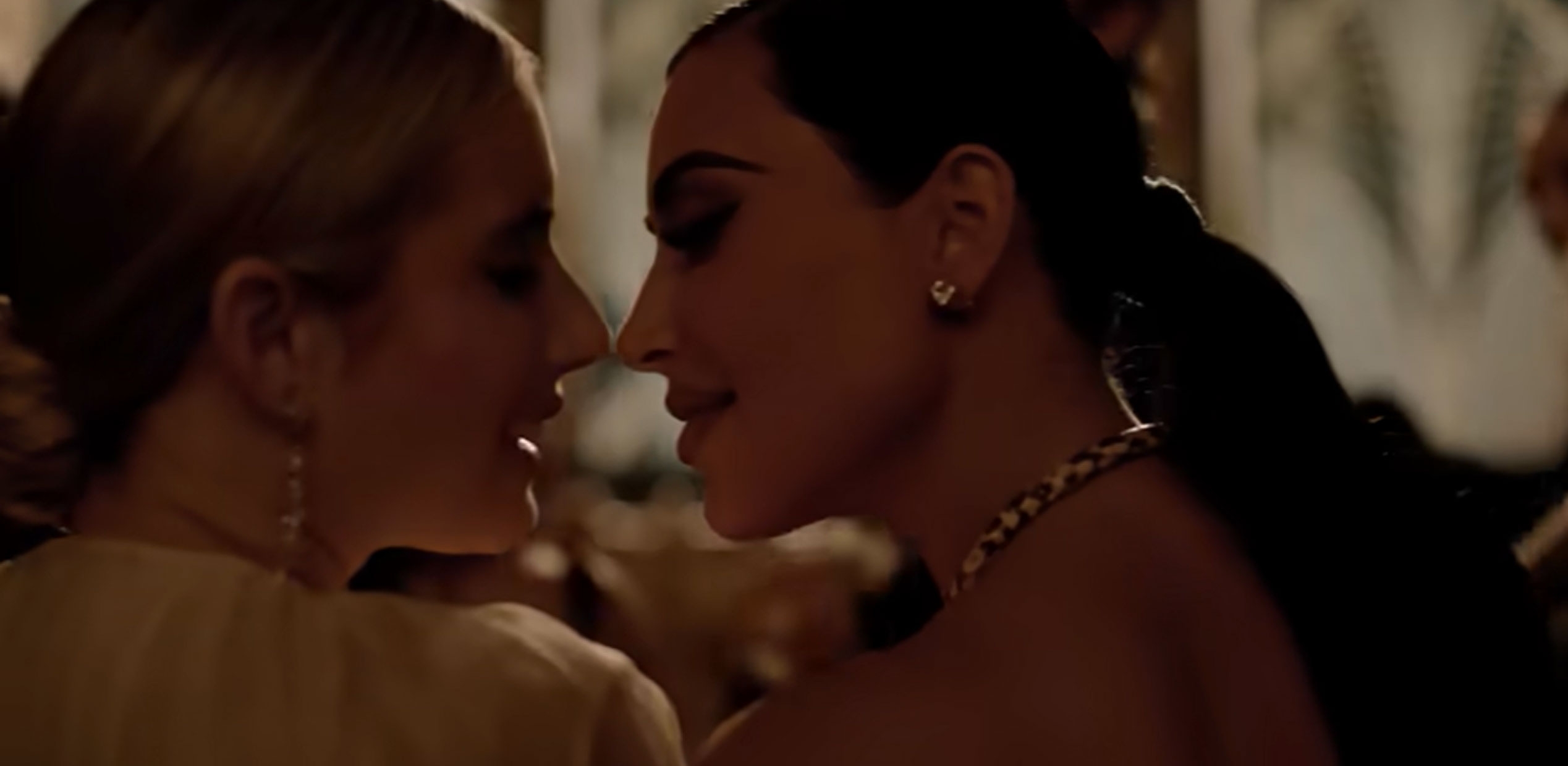 Kim shared a spicy scene with co-star Emma Roberts in the trailer for the second half of Season 12 of American Horror Story