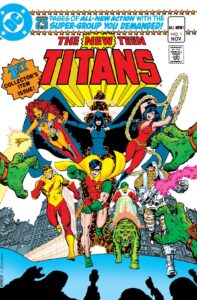 New Teen Titans #1 comic book cover with character lineup