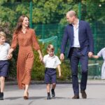 Prince William and Kate Middleton with their children Prince George, Princess Charlotte and Prince Louis Start at Lambrook School