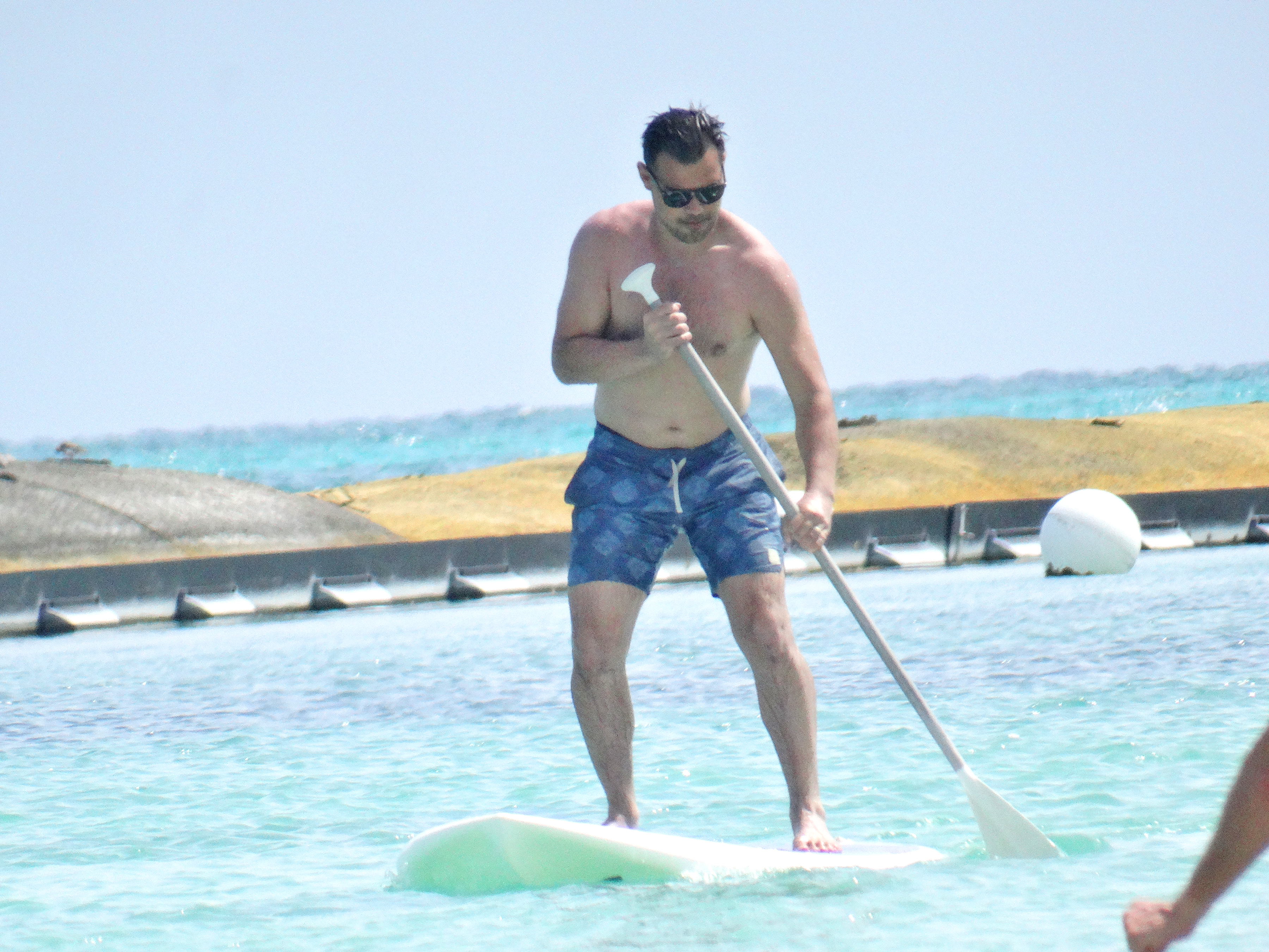 The couple went paddle boarding in Tulum, Mexico, this week