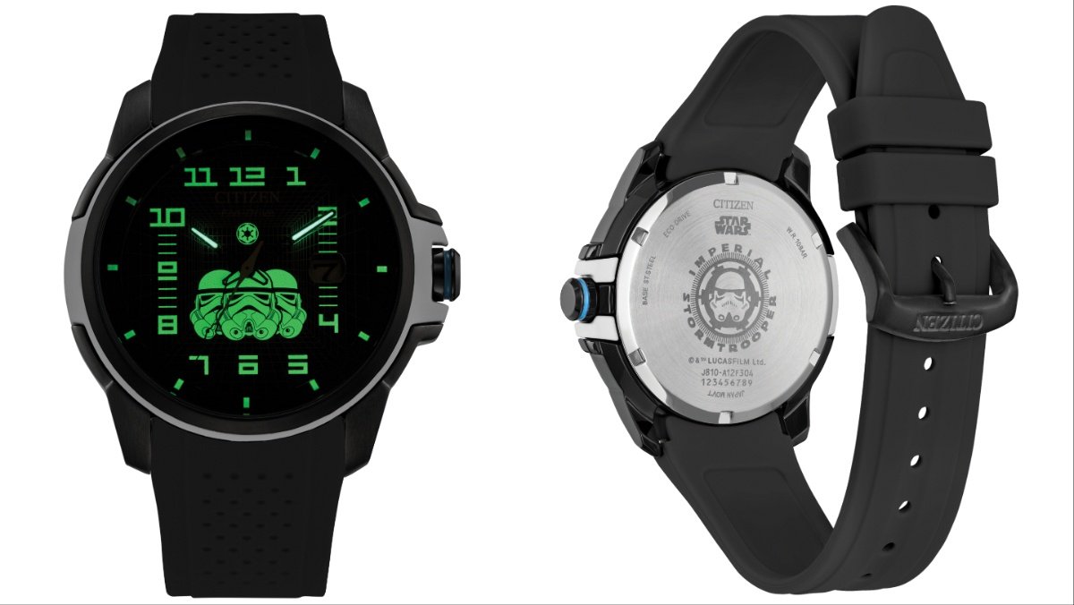 Star Wars imperial stormtrooper citizen watch glowing and back