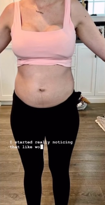 The video featured still shots of The Flipping El Moussas star's post-baby body before and after starting her workout program
