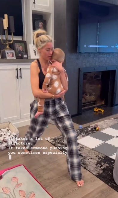 The post included recordings of Heather working around different parts of her home and even incorporating her baby son Tristan into her routine
