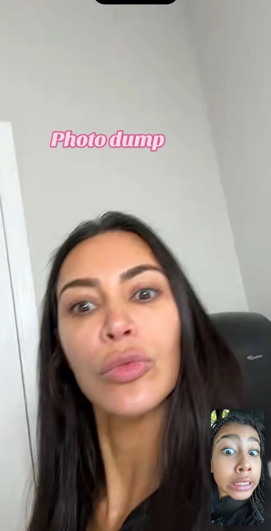 North shared an unflattering snapshot of Kim in a social media video