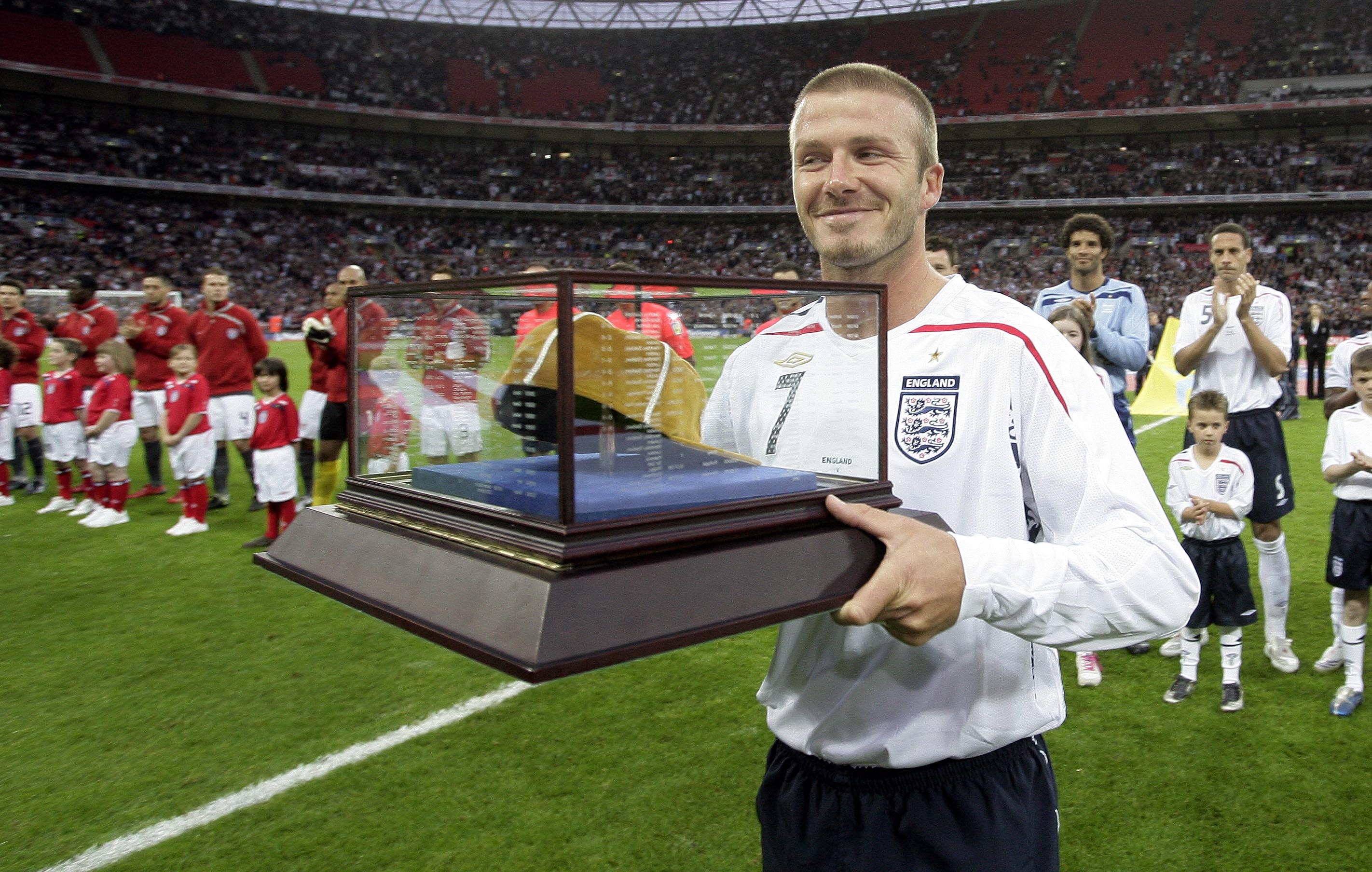 The footie ace with his 100th England cap in 2008