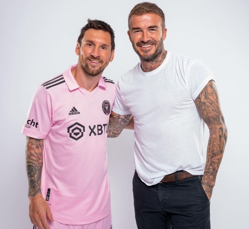 Becks with Lionel Messi who signed to Inter Miami