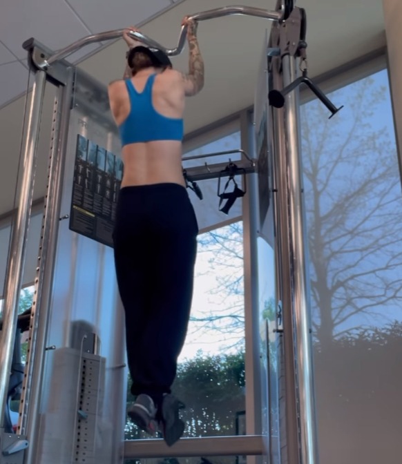 A recent video captured Morgan doing several pull-ups at the gym