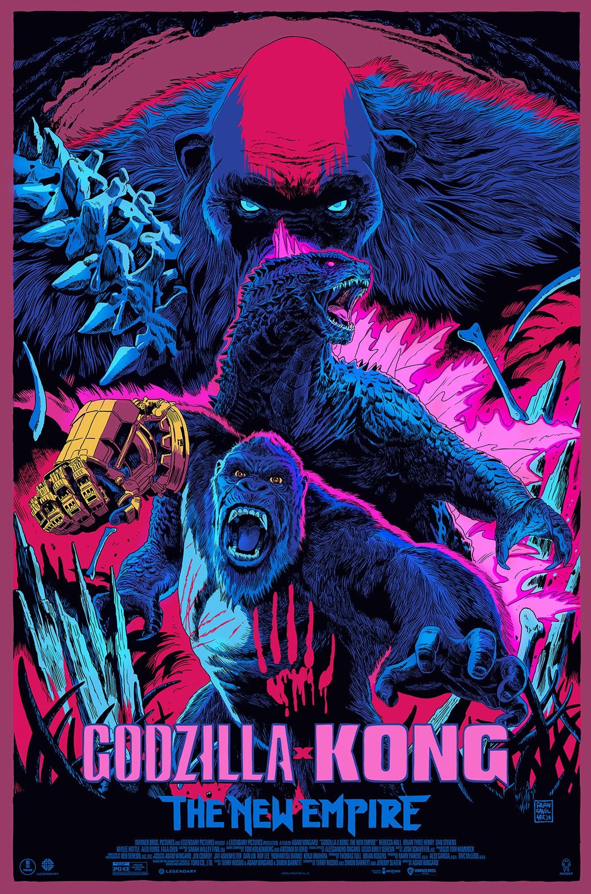 Francesco Francavilla's poster for Godzilla x Kong: The New Empire.