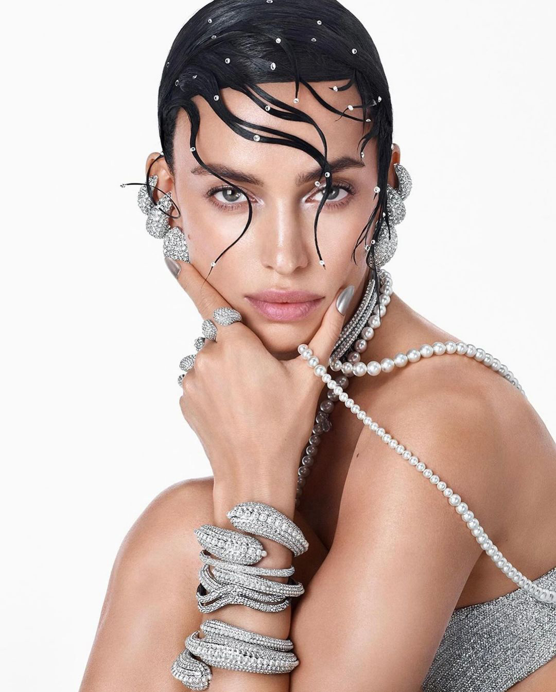 Irina shared photos and videos on Instagram to promote the eye-catching campaign as she posed in the unique garments