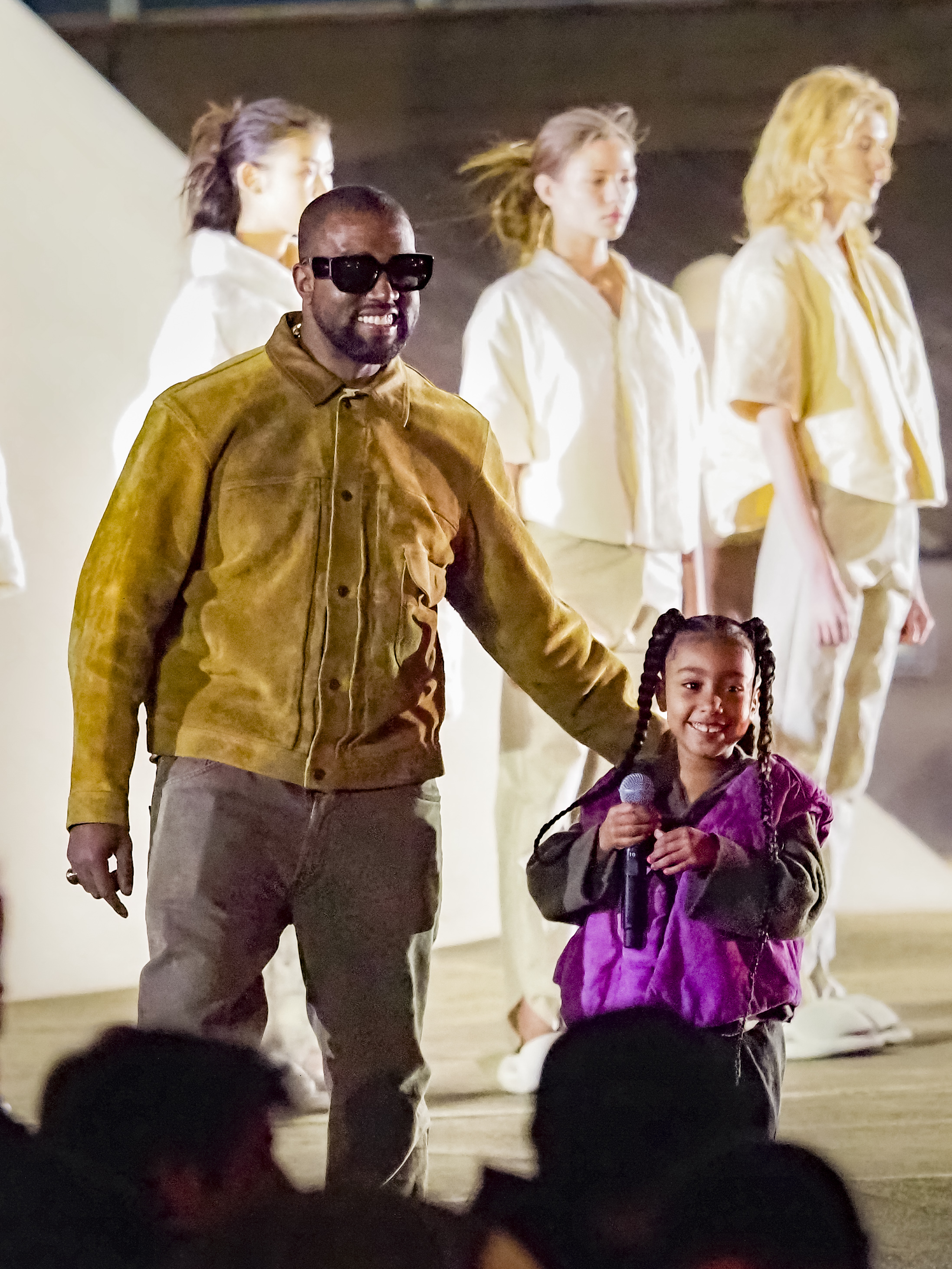 North rapped at one of her dad's fashion shows during Paris Fashion Week