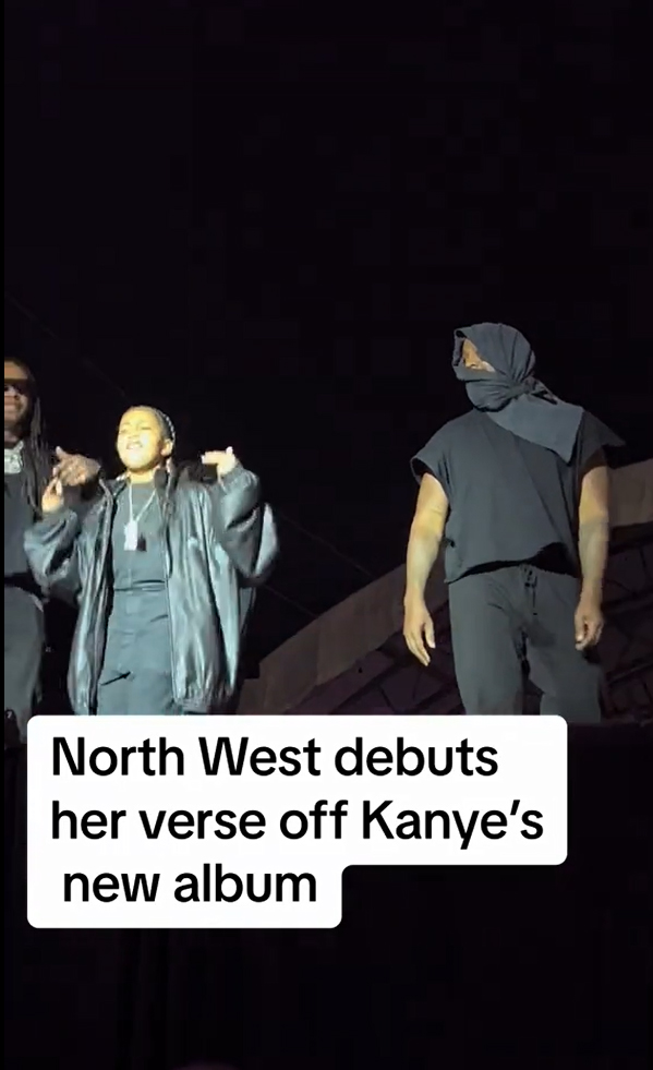 In December, North performed at Kanye's Vultures concert