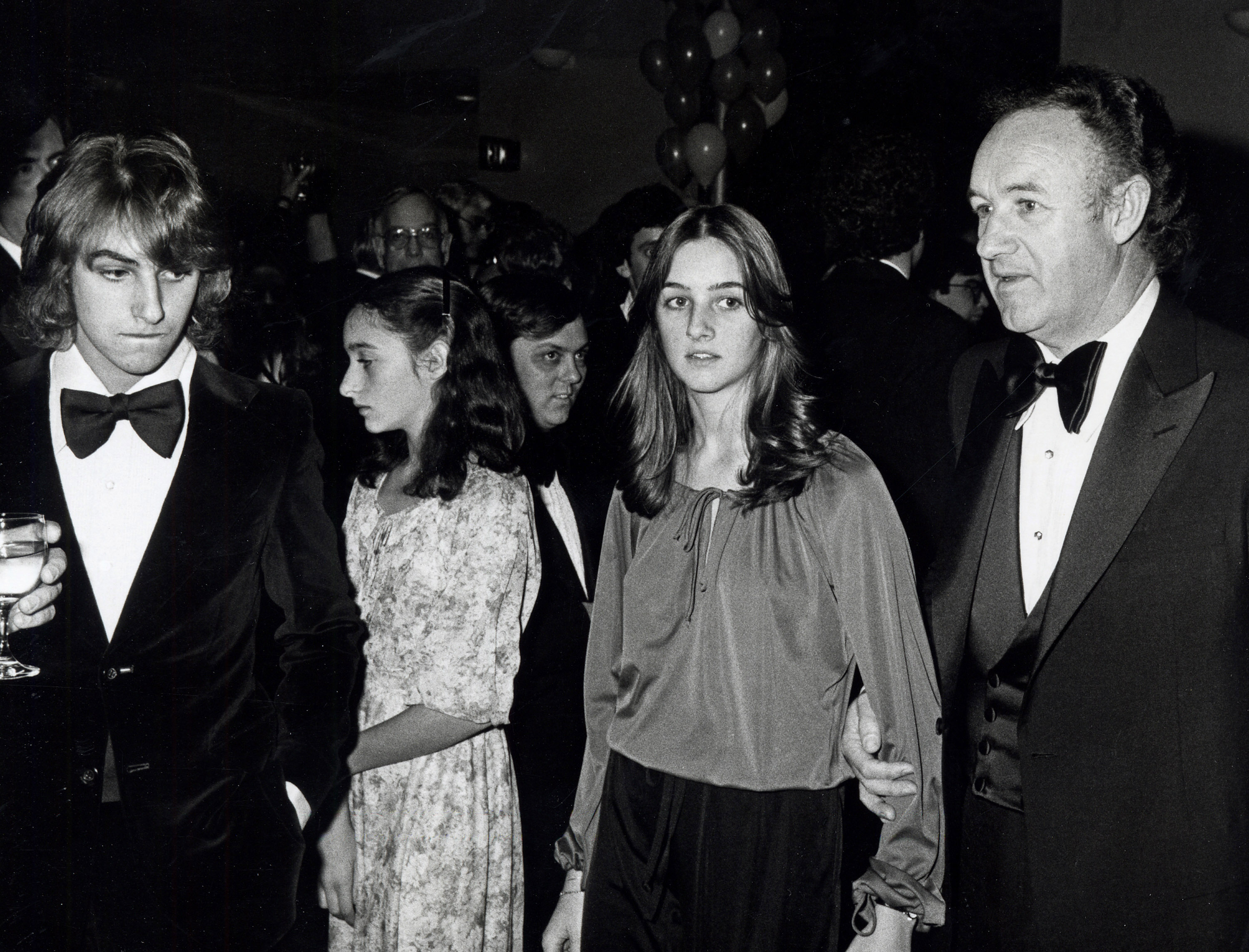 Gene Hackman (R), his son Christopher (L), and his daughter Elizabeth (middle) attend the presidential premiere of Superman in Washington, D.C. on December 10, 1978