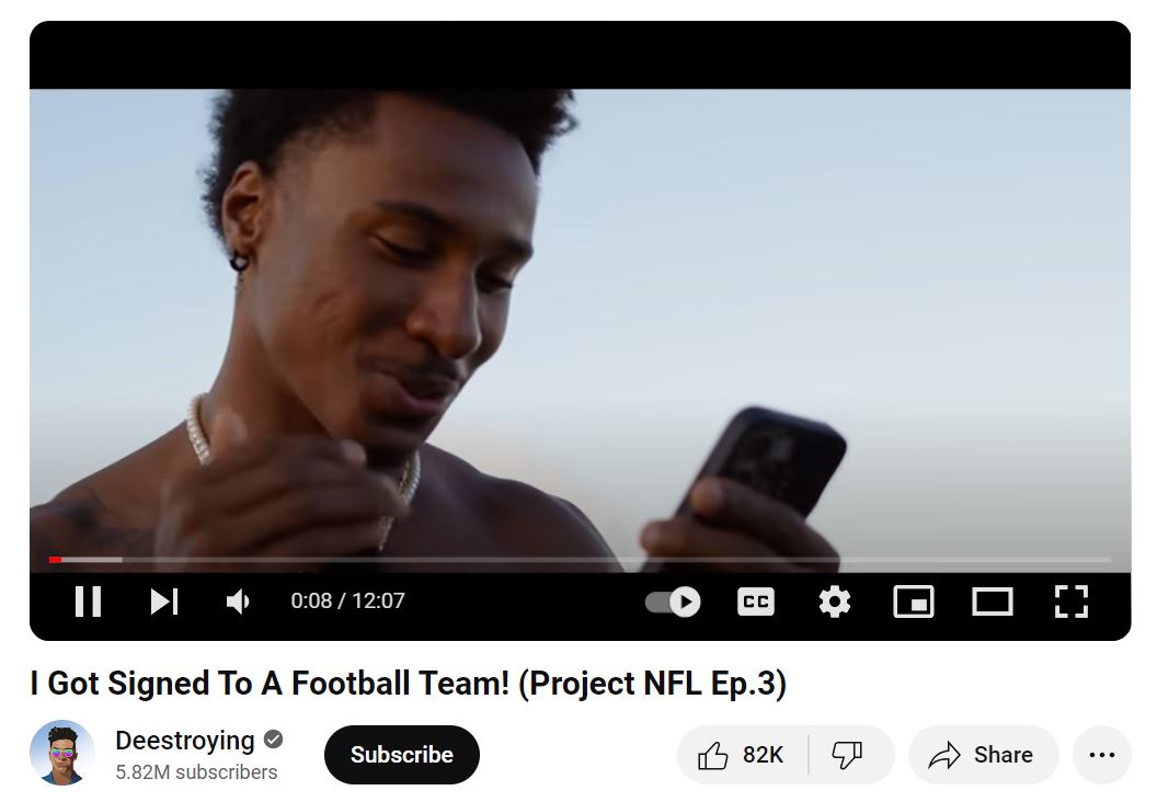 Donald De La Haye shared the news he was going to the UFL on his YouTube page
