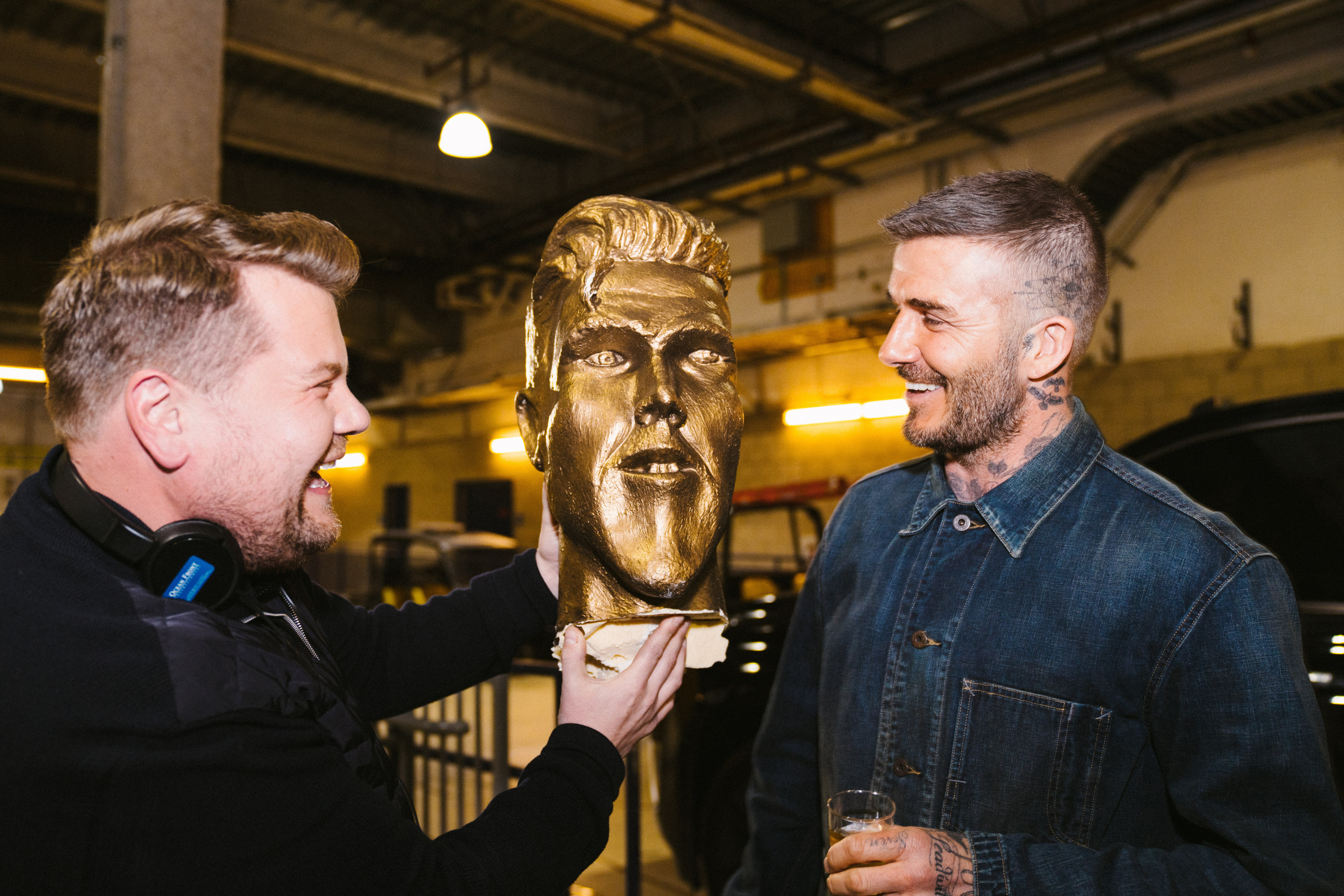 David Beckham was gifted a distorted bust of himself