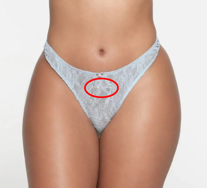 Sharp-eyed fans spotted a spelling error on one of their thong products