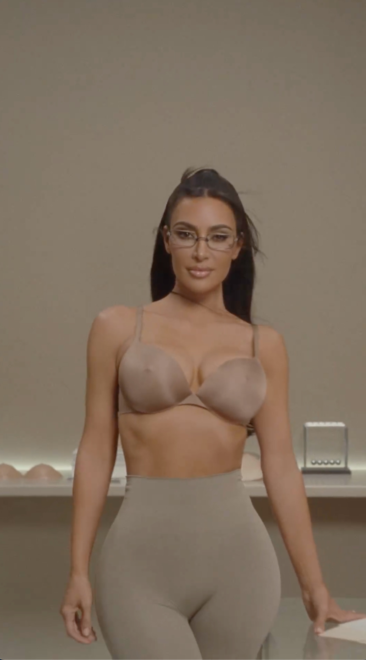 Kim also sparked conversation with the release of the Skims nipple bra