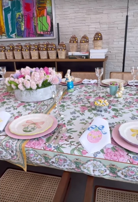 Kim previously showed off her Easter decorations