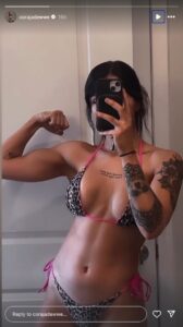 Cora Jade in Two-Piece Flexes Biceps in Impressive New Selfie