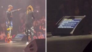 Drake and Lil Wayne Spotted Rapping Lyrics From Teleprompter On 'Blur' Tour