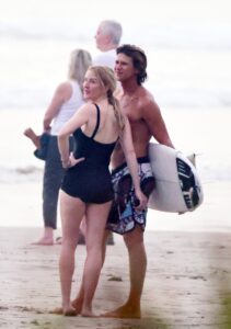 Ellie Goulding looked loved-up as she enjoyed a beach day with her new man