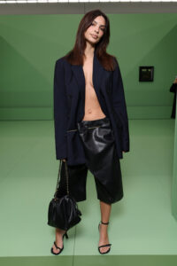Emily Ratajkowski attended the Loewe Womenswear Fall/Winter show for Paris Fashion Week 2024