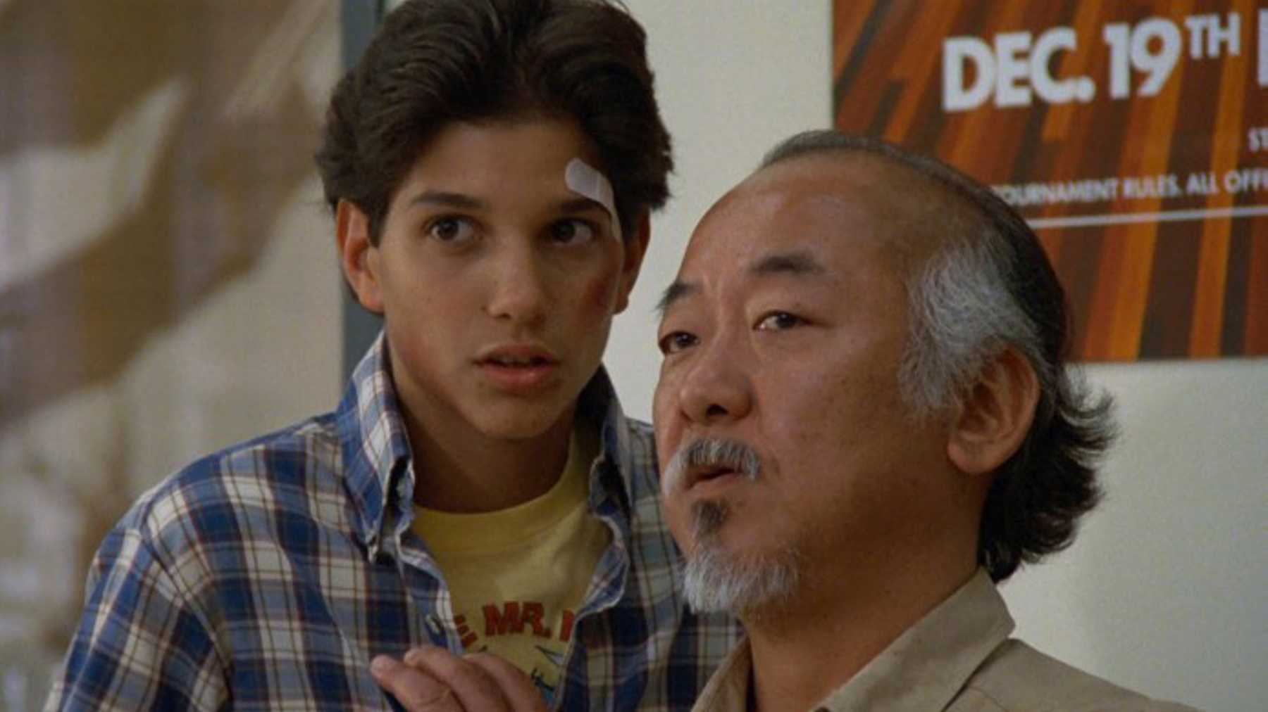 Daniel LaRusso and Mr. Miyagi in The Karate Kid