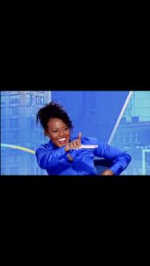GMA co-anchor Janai Norman danced around in a blue silk top during a recent broadcast