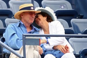 Gene Wilder and his wife Karen Boyer at a tennis match