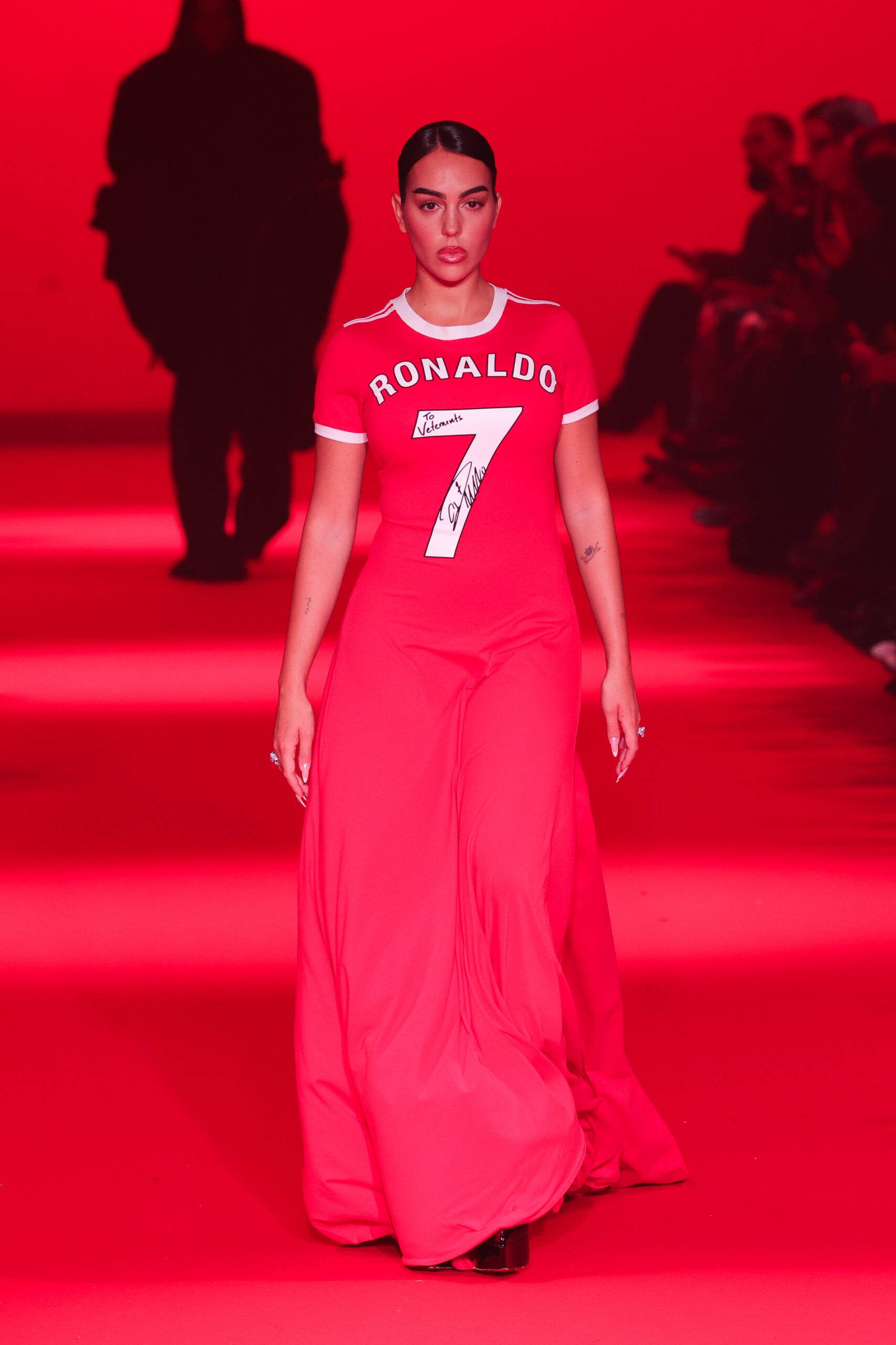 Georgina Rodriguez stuns in red dress at Paris Fashion Week... with ...