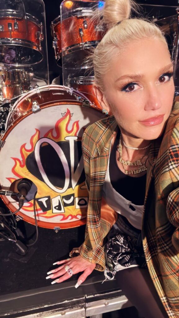 Gwen Stefani shared a photo from rehearsal with her band, No Doubt, ahead of their reunion at Coachella