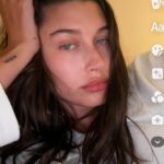 Hailey Bieber switched out her natural brown eyes for icy blue in a new selfie