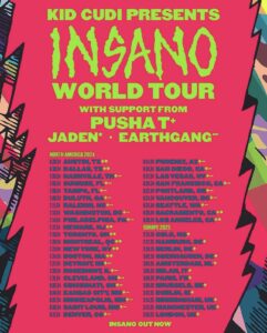 kid cudi insano world tour flyer