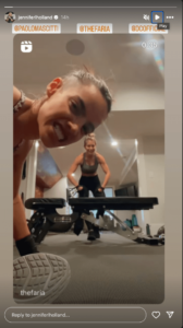 Jennifer Holland in Two-Piece Workout Gear Sweats With Superman Star Maria Gabriela De Faria
