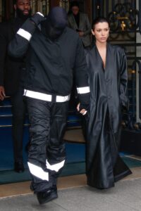 Kanye West & Bianca Censori leaving their hotel during Paris Fashion Week
