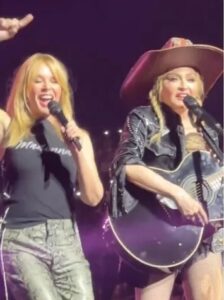 Kylie joined Madonna on stage in LA last night