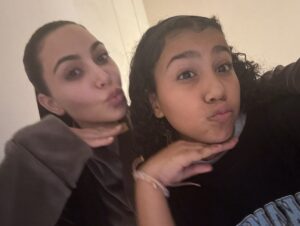 North West, 10, has leaked a screenshot of her mom Kim Kardashian, 43, as the star went completely makeup-free in a new TikTok
