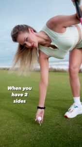Paige Spiranac  showed off two sides of her game on the golf course