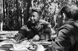 Pol Pot, leader of the Khmer Rouge, in the Cambodian jungle with an ABC news team during an interview. Filed 01/17/1980