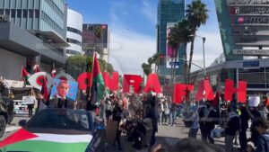 Pro-Palestine Protest Overtakes Streets of L.A. Ahead of Oscars