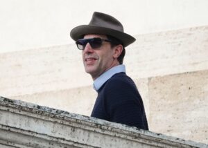 Sacha Baron Cohen, taking a selfie in Spanish Steps, Rome