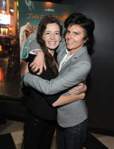 Notaro and Allynne posing together at a movie screening in Los Angeles in 2015