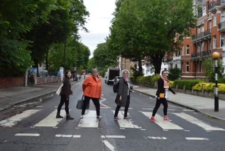 Janet DiGangi, centre left, visiting Abbey Road in 2017.