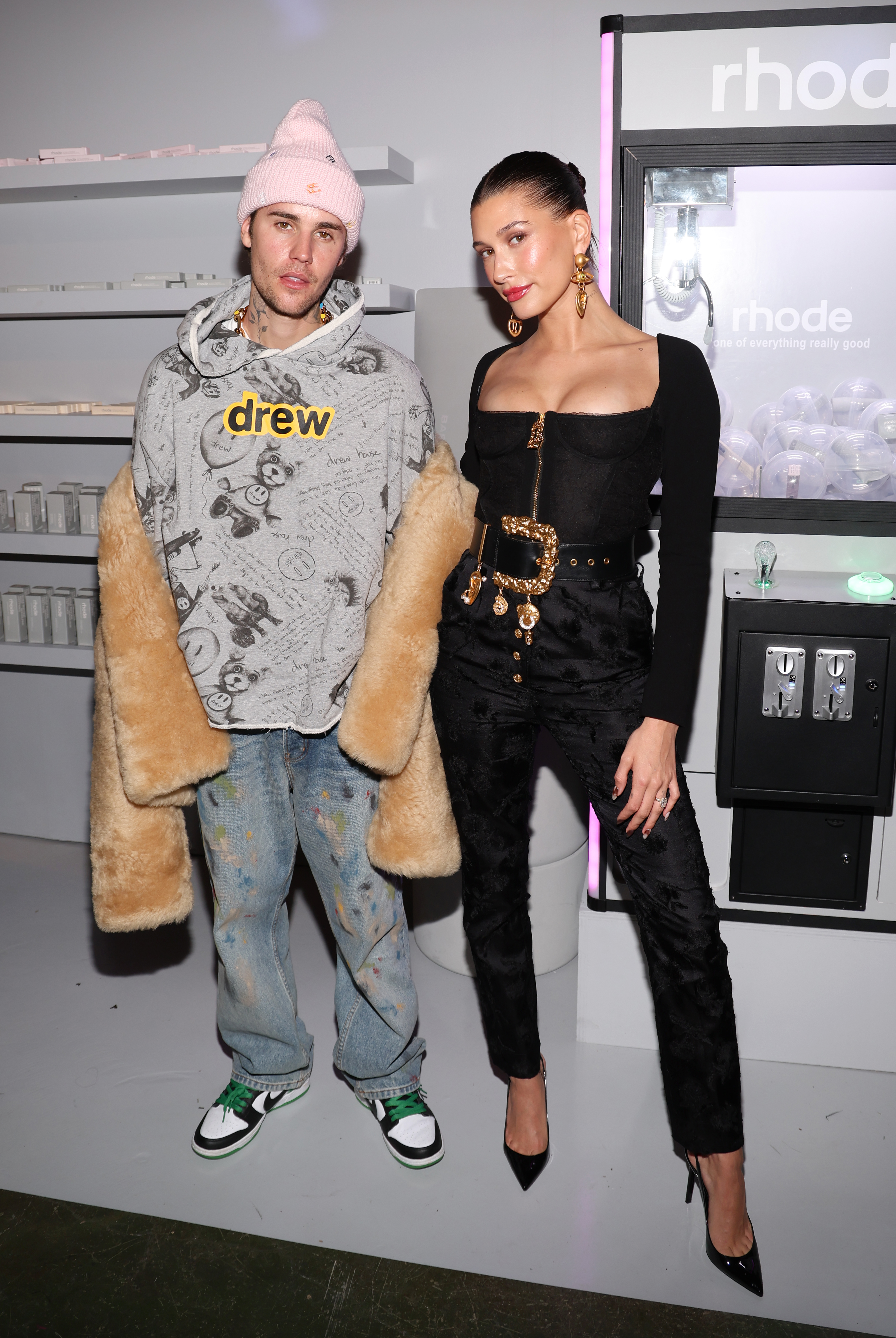 Justin and Hailey posed together for a photo at an event in January 2023